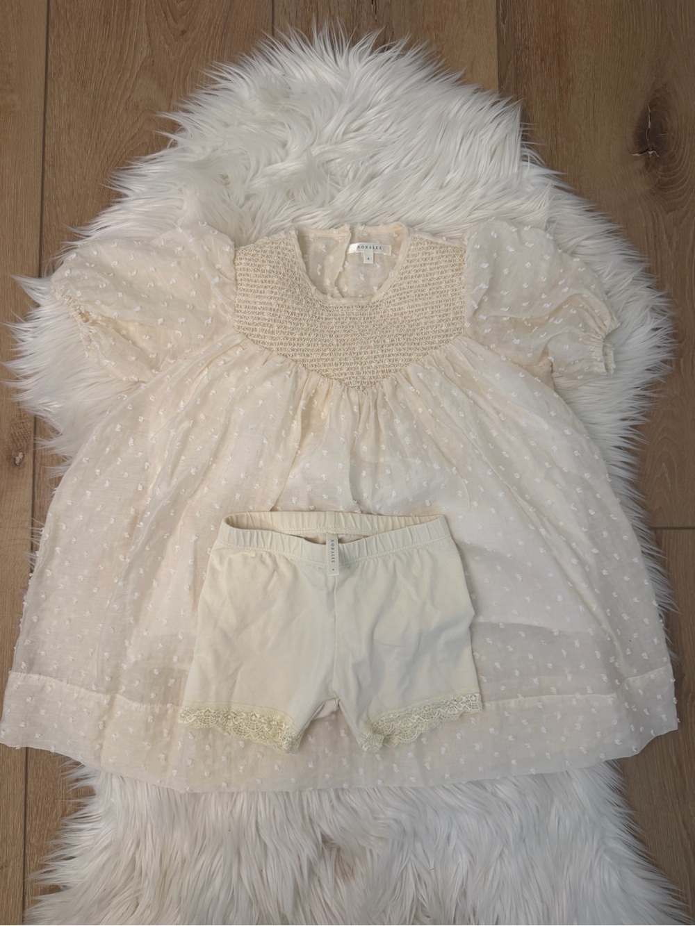 Noralee Girls Cream Textured Knit Drees Size 4T